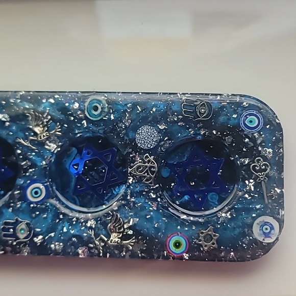 Shot Glass tray Blue againt evil eye, Jewish motive for hosting+ 4 shot glass - Picture 8 of 10